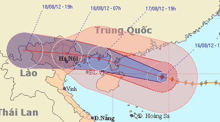 Dự báo bão số 5 ảnh hưởng trực tiếp đến Quảng Ninh - Hải Phòng.